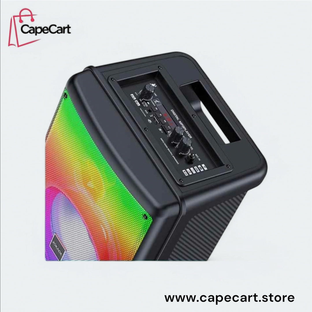 Wireless Bluetooth Speaker – Powerful Bass, 8" Speaker, LED Lights, Karaoke Mic | 40% OFF – Buy Now!