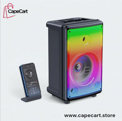 Wireless Bluetooth Speaker – Powerful Bass, 8" Speaker, LED Lights, Karaoke Mic | 40% OFF – Buy Now!