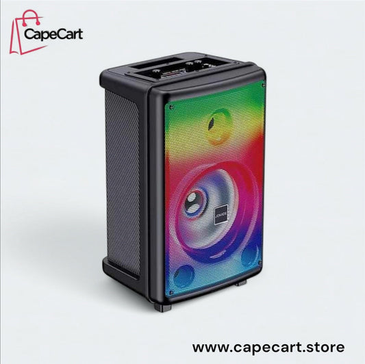Wireless Bluetooth Speaker – Powerful Bass, 8" Speaker, LED Lights, Karaoke Mic | 40% OFF – Buy Now!
